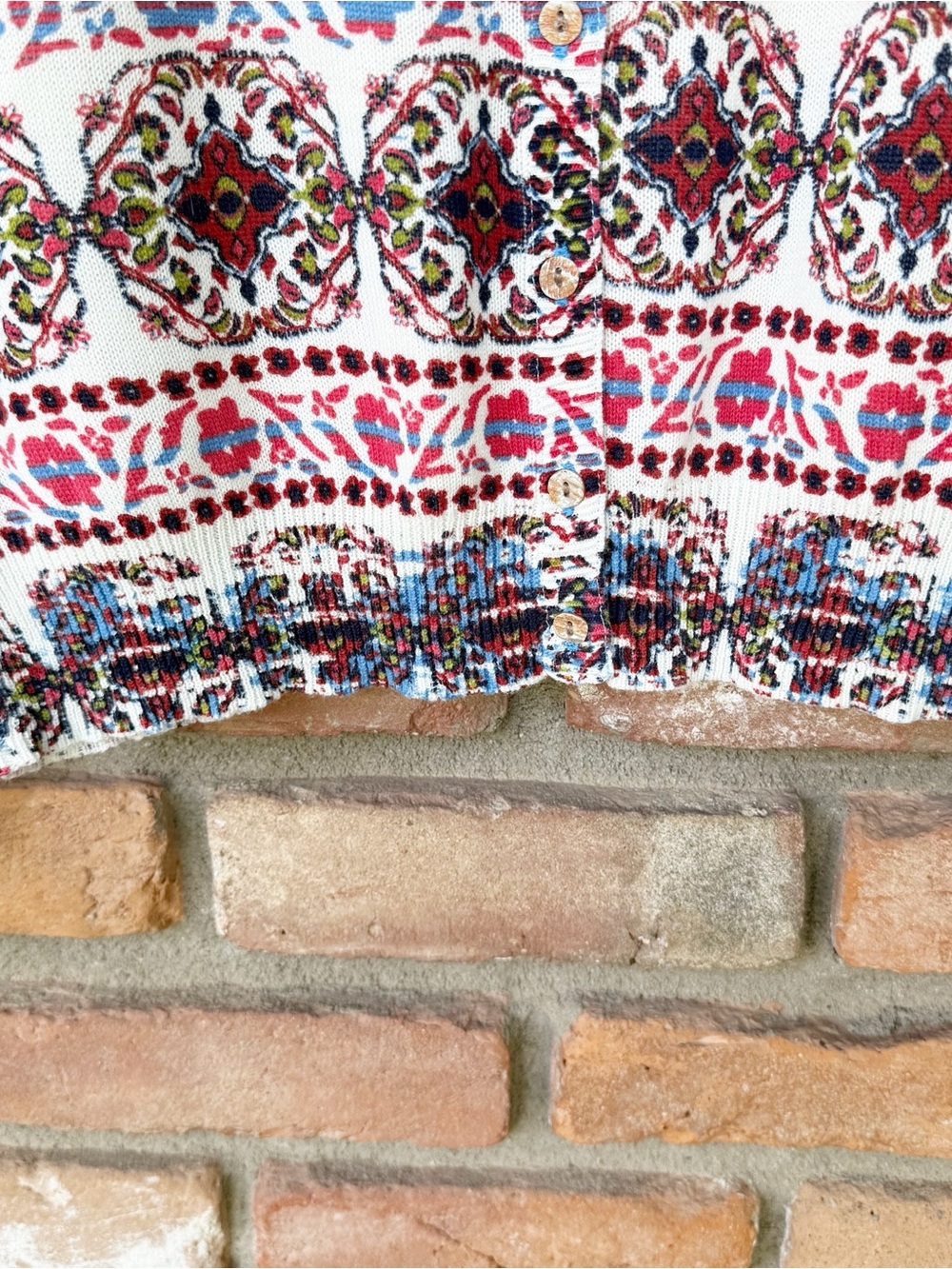SUNDANCE Multi Floral Print Button Down Lightweight Cardigan Sweater Medium - Picture 5 of 8